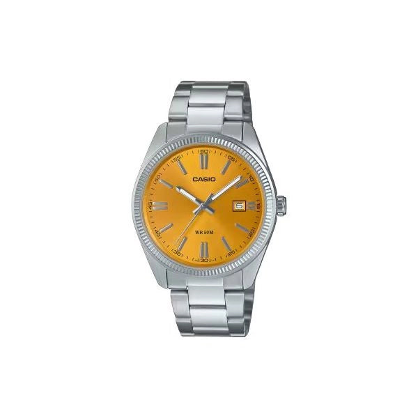 Orologio casio mtp 1302pd 9avef timeless orange e silver