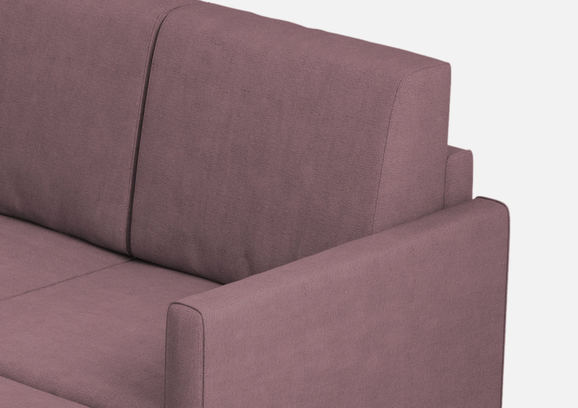 Divano 2 Posti con Pouf 138x155x85 cm Karay in Tessuto Prugna