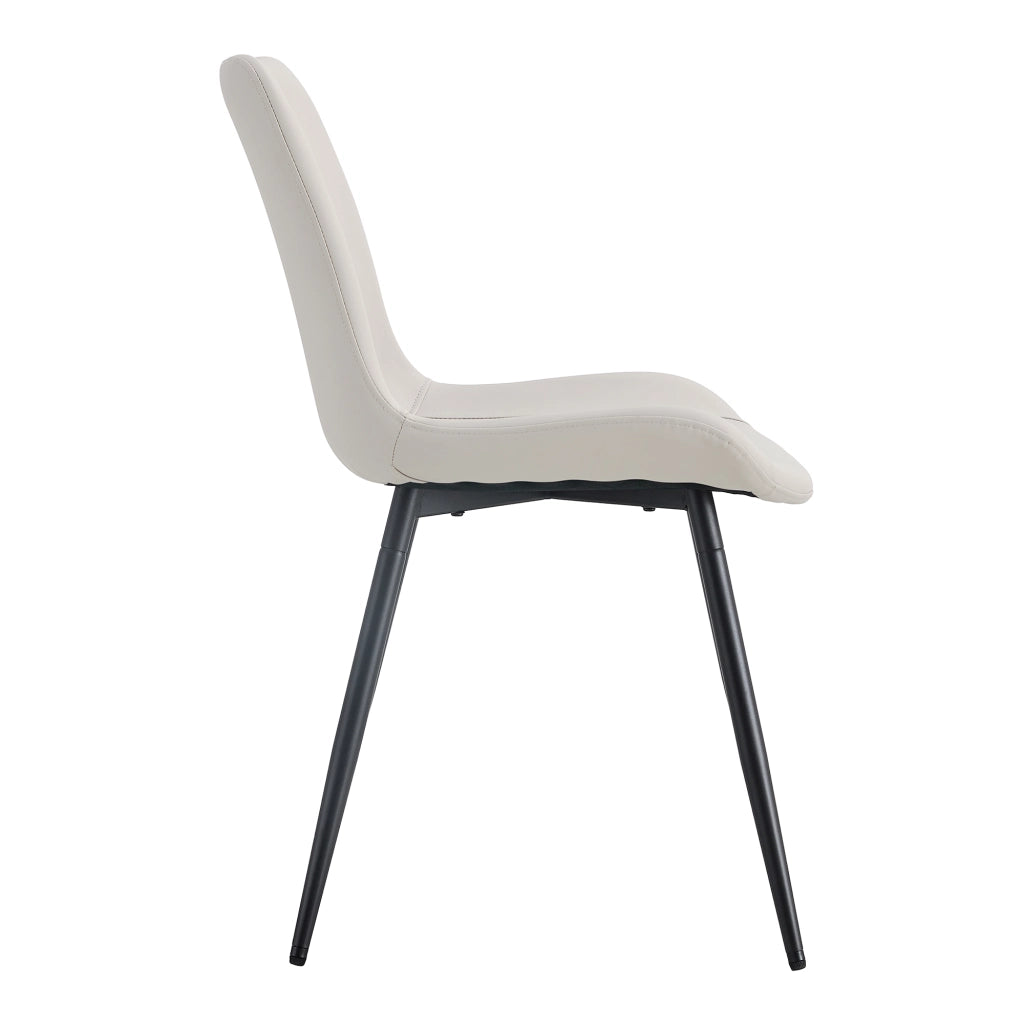 Sedie da Pranzo Set 4 Pezzi ¨C MINIMAL ¨C Similpelle Bianca, Schienale, Gambe in Metallo