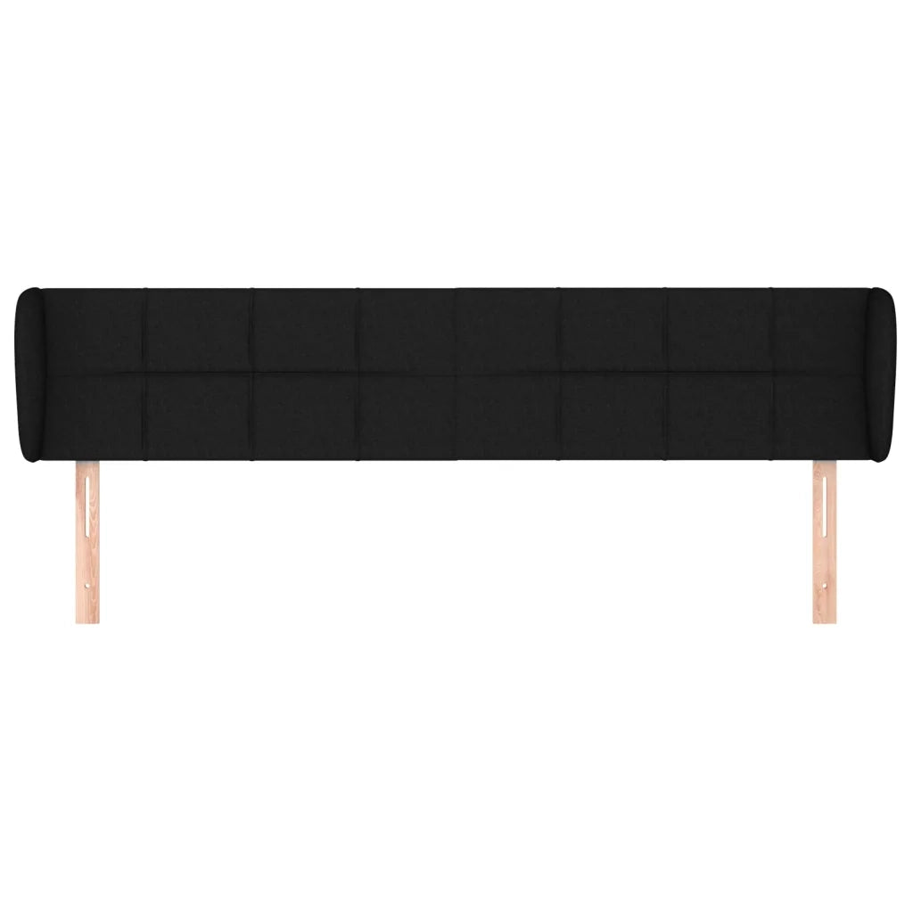 Testiera ad Orecchio-Testata con Orecchie Nera 203x23x78/88 cm in Tessuto 565221
