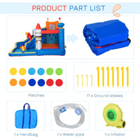 Castello Giostra Gonfiabile 340x270x227 cm con Scivolo Piscina e Pompa Muticolor