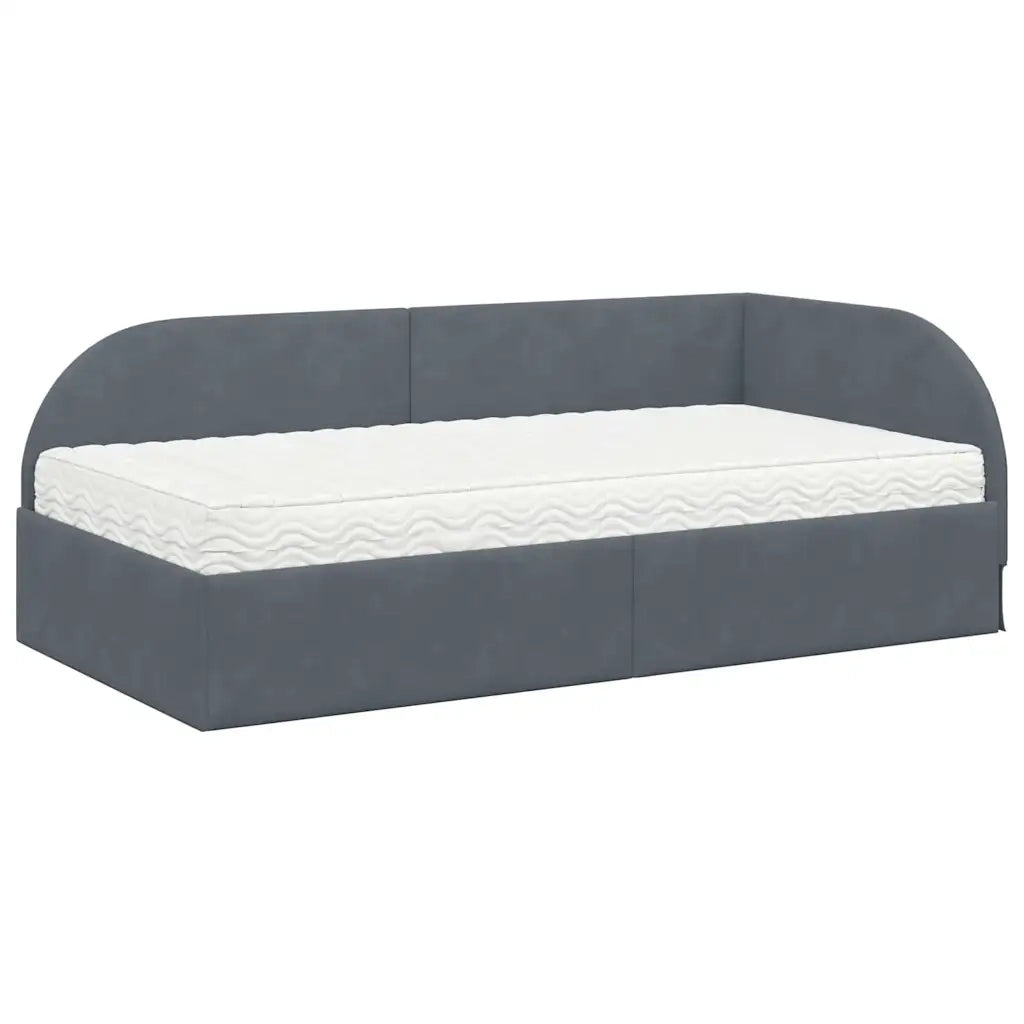 Struttura Letto Angolare con Materasso 2 pcs Grigio Velluto 3394195