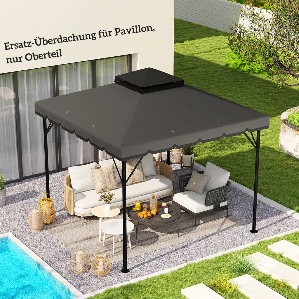 Tetto sostitutivo per gazebo 3x3m ¨C zephmum ¨C grigio chiaro impermeabile