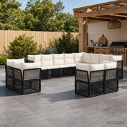 Set Divano da Giardino 12 pz Nero polyrattan 3434428
