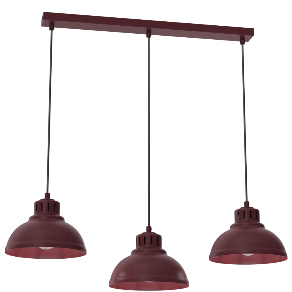 Lampada a sospensione Sven 3xE27 bordo acciaio Luminex