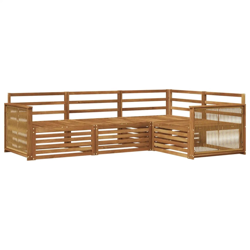 Set di divani da esterno 4 pz Naturale Legno di Acacia Massello 3383297