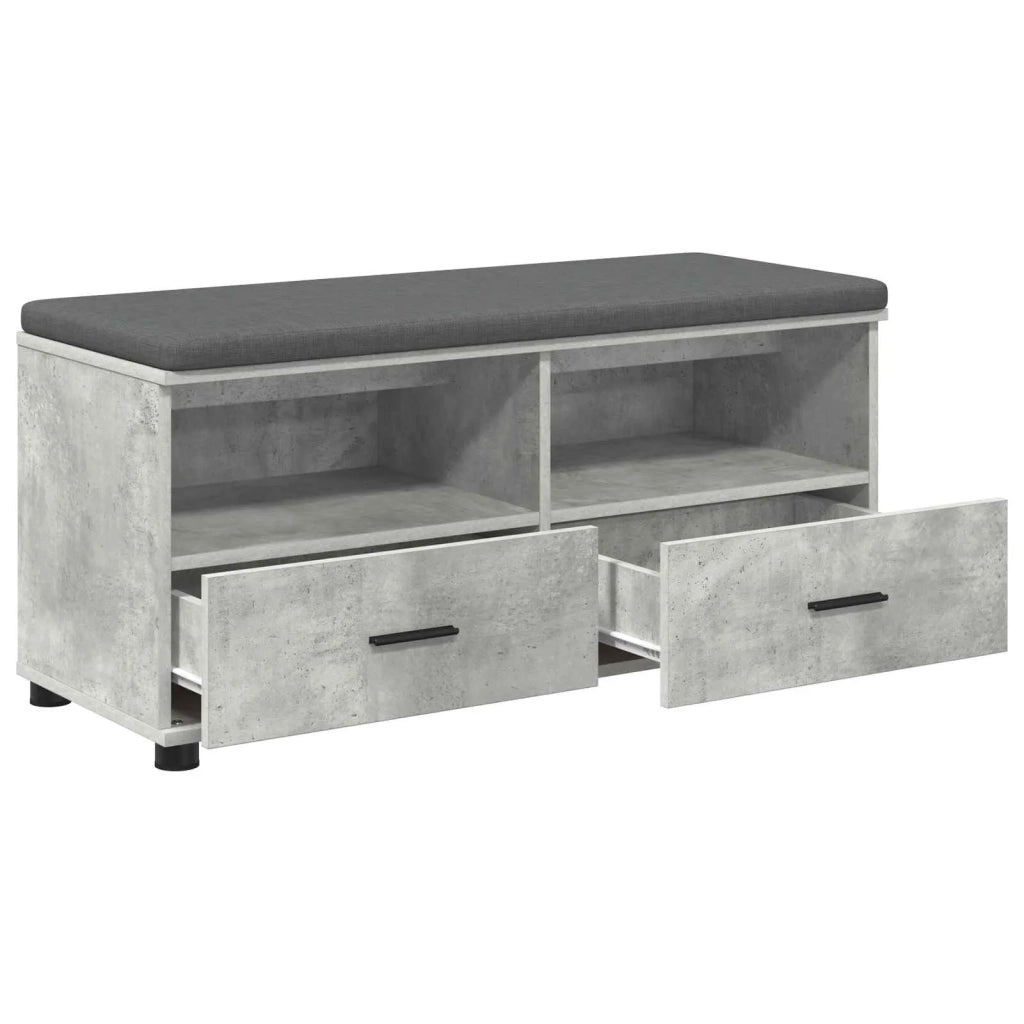 Panca per ingresso con cuscino Grigio Cemento 100 x 38 x 46 cm 891467