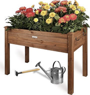 Pianta in legno alta con tessuto per terra per giardino balcone e terrazzo cassetto per erbe in legno scuro