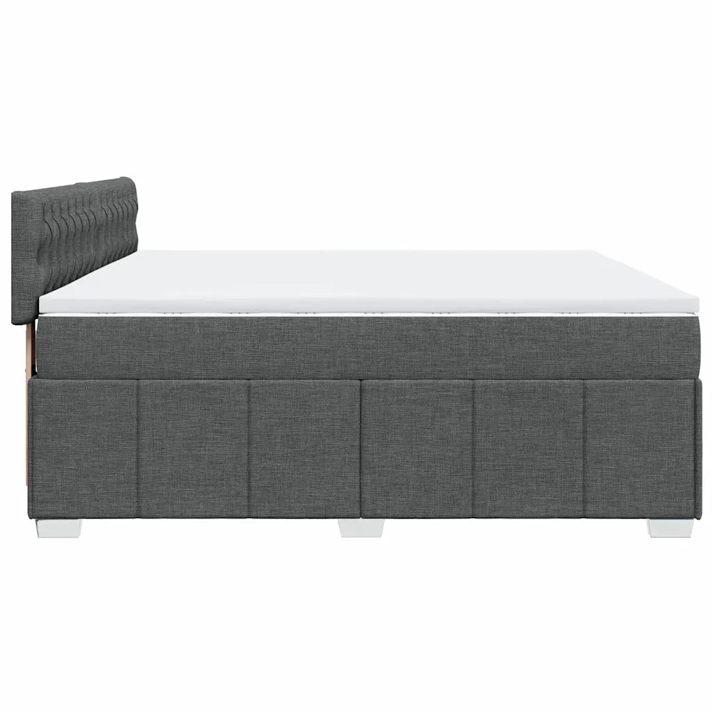 Giroletto a Molle con Materasso Grigio Scuro 200x200 cm Tessuto 3287183