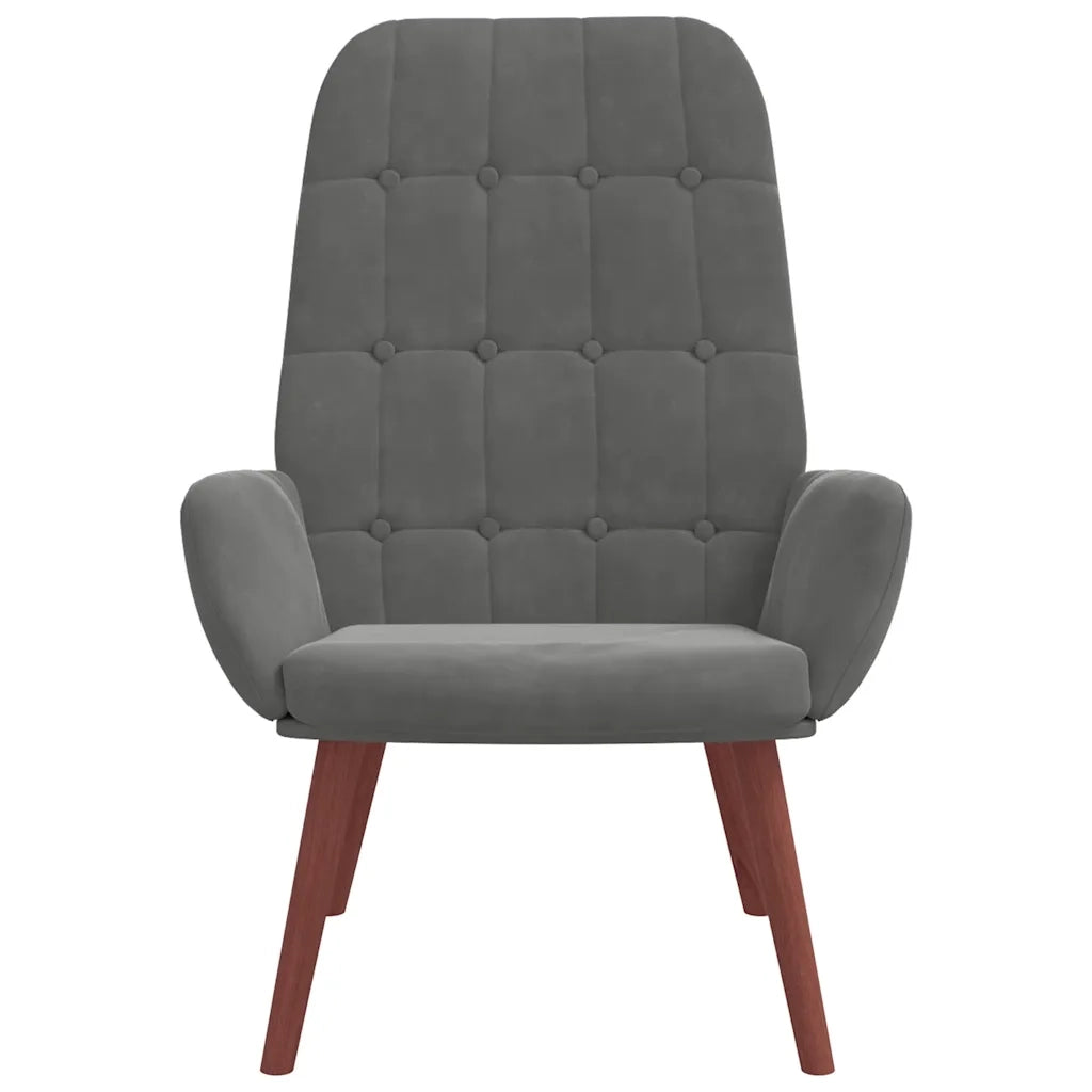 Poltrona | Sedia Relax Grigio Scuro in Velluto