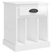 Comodino | Armadio da Notte | Mobiletto da notte Bianco Lucido 43x36x50 cm