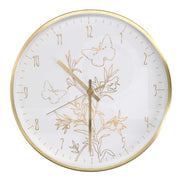Orologio alluminio farfalle bianco tondo cm ø31,6h4,9