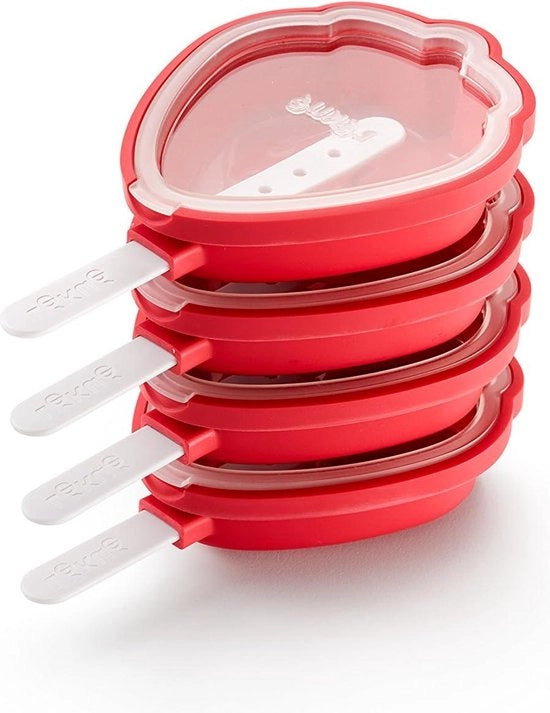 Mold a Forma Frutta Lamponi Silicone Rosso - Grande - 15,4 x 9,4 x 3,3 cm - 4 Pezzi