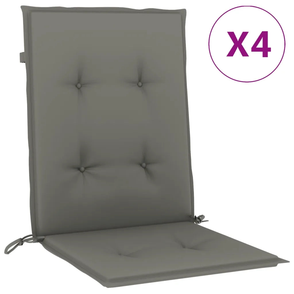 Cuscini Sedia Schiena Bassa 4 pz Grigio MÃ©lange 100x50x4 cm