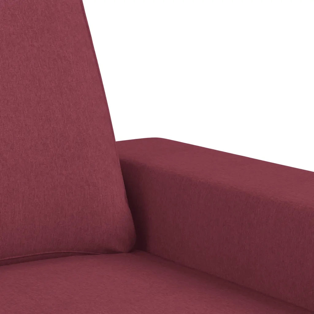 Set di Divani 4 pz Rosso Vino in Tessuto