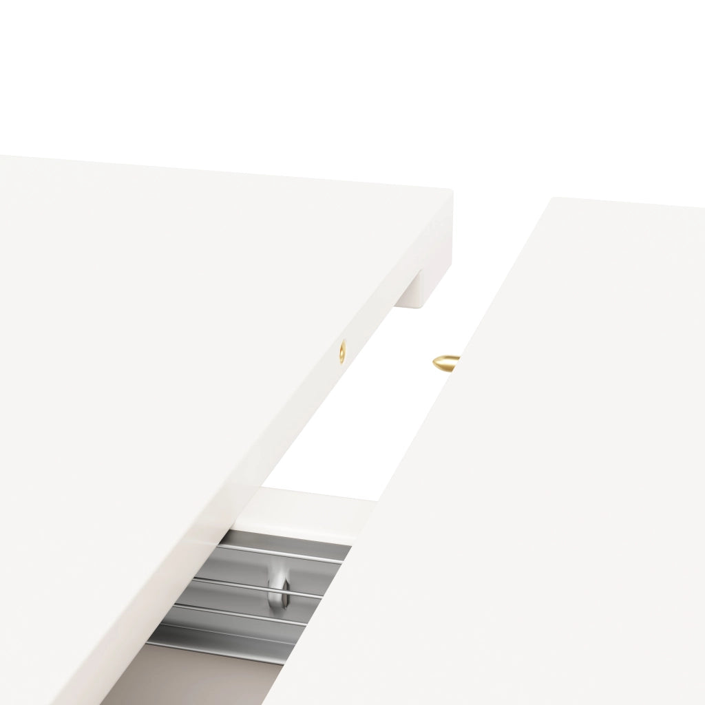 TAVOLO da pranzo allungabile 110-140 x 80 x 76 cm MDF e vetro bianco