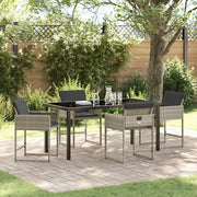 Set da Pranzo per Giardino 5 pcs Grigio chiaro polyrattan 3380026