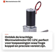 Motore a ingranaggi DC 12V con alta coppia - Doppia uscita asse M8 - Motore a riduzione di velocità - Rapporto di riduzione 670 - Potenza nominale 4W - Progettato per resistere a shock - Motore a riduzione