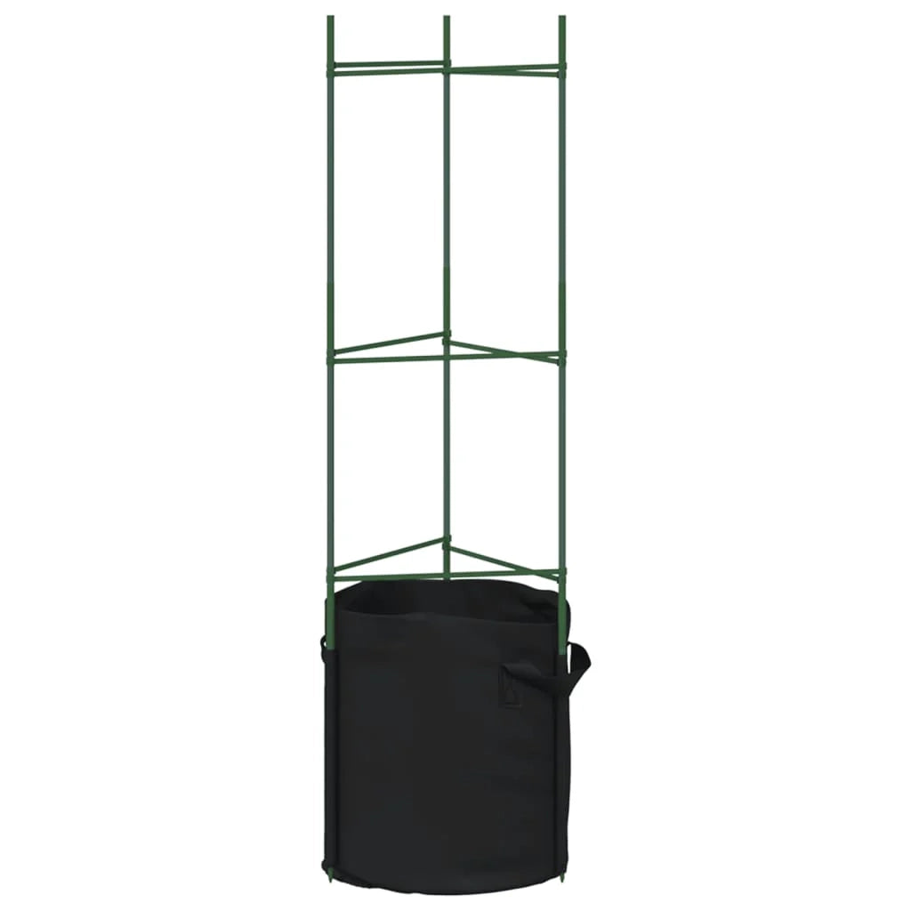 Set di 4 gabbie regolabili multiuso per pomodori 32 x 29 x 116 cm in acciaio verde 02_0055593