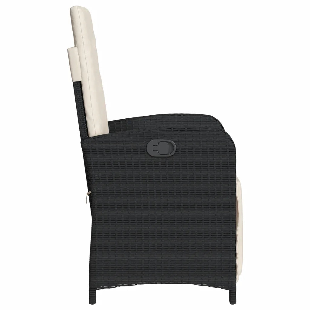 Set da Bistr¨° 3 pz | Set Salotto da Giardino con Cuscini Nero in Polyrattan