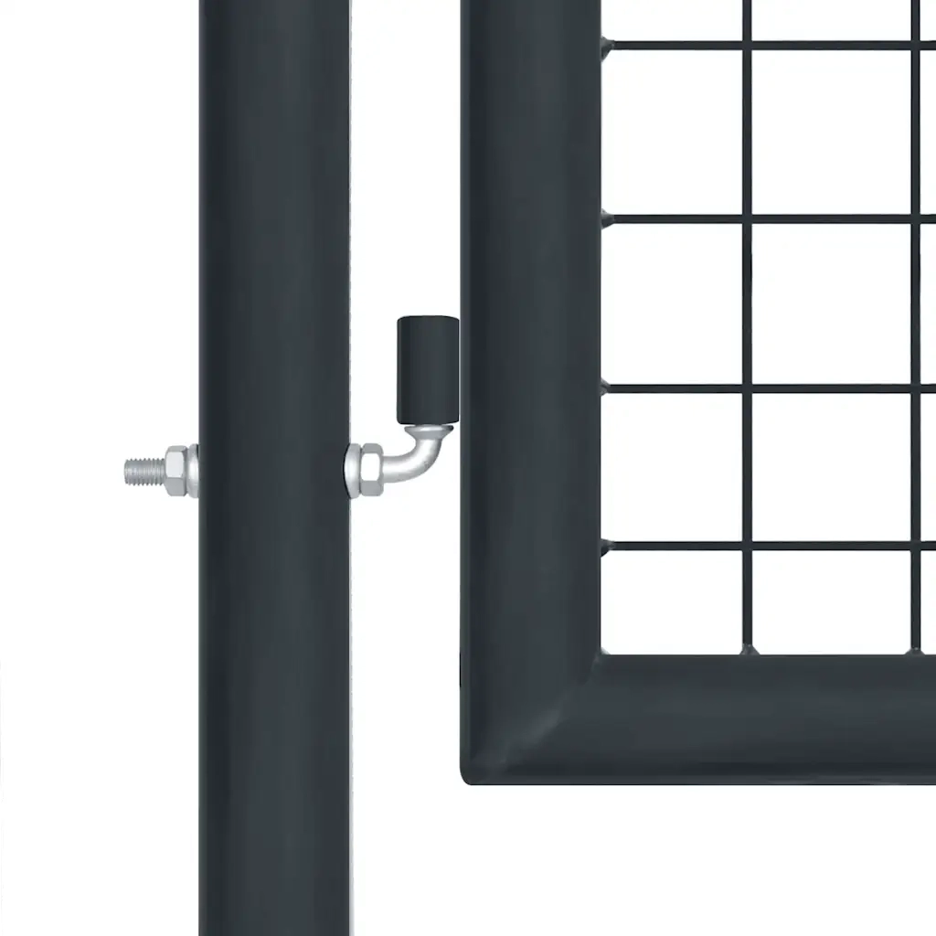Cancello da Giardino in Rete di Acciaio Zincato 400x75 cm Grigio 145776