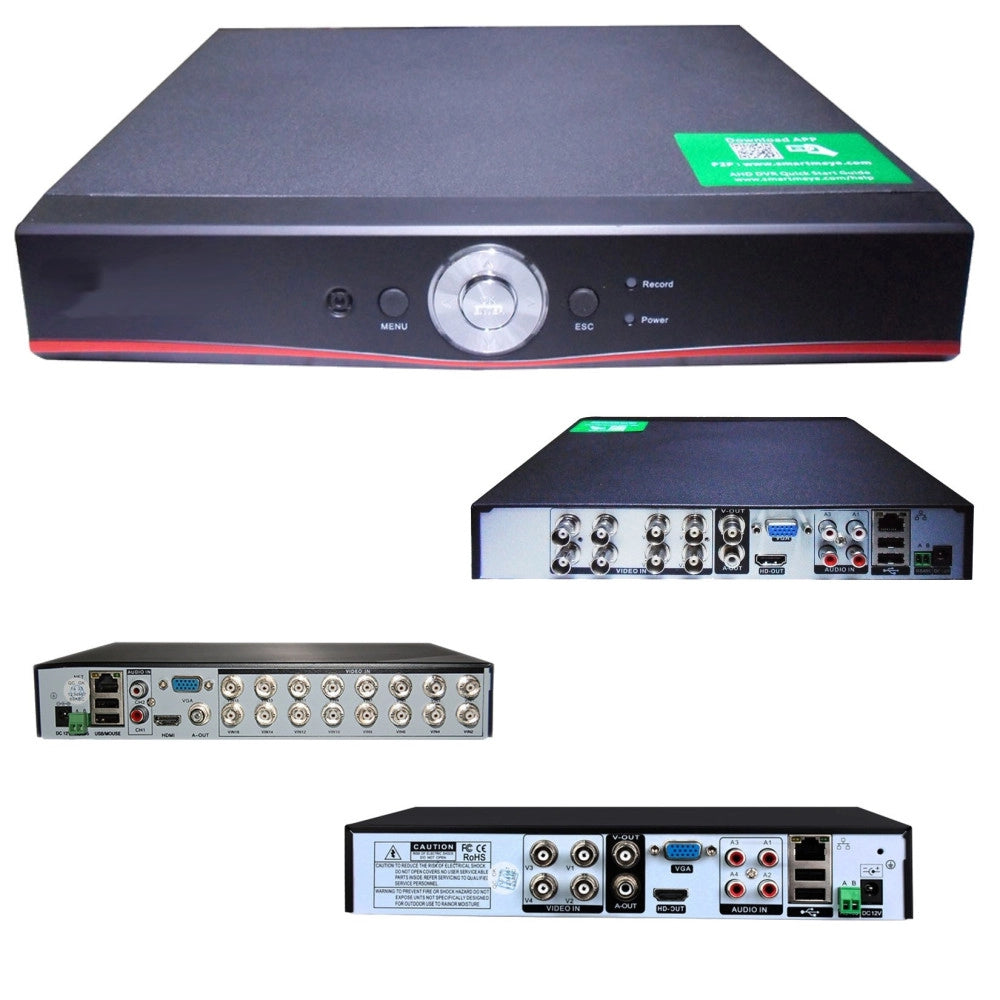 Trade Shop - Dvr Nvr Ahd Videosorveglianza Hdmi Vga Lan 4 8 16 Ch H264 Lan Onvif P2p A/v 960h -   -16 Canali    -