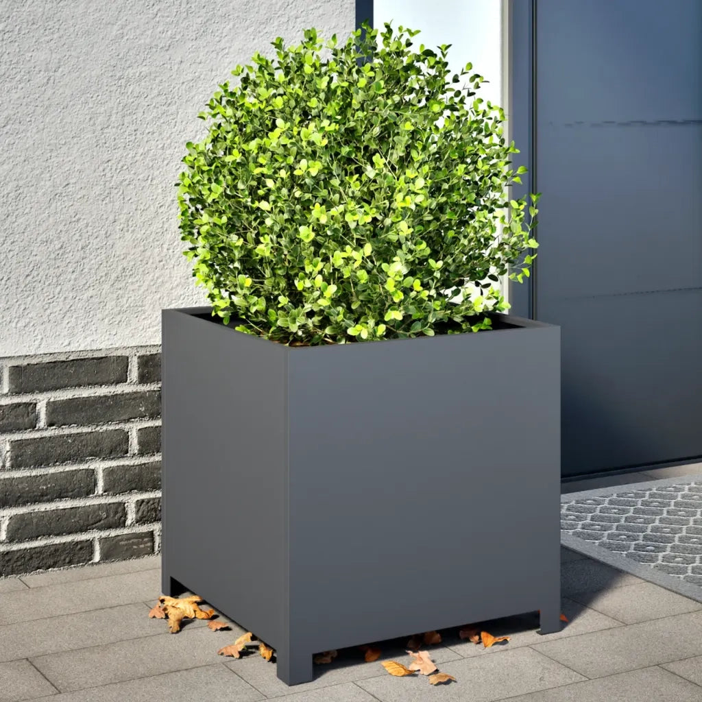 Fioriera da Giardino-Vaso da Esterno Antracite 50x50x50 cm in Acciaio