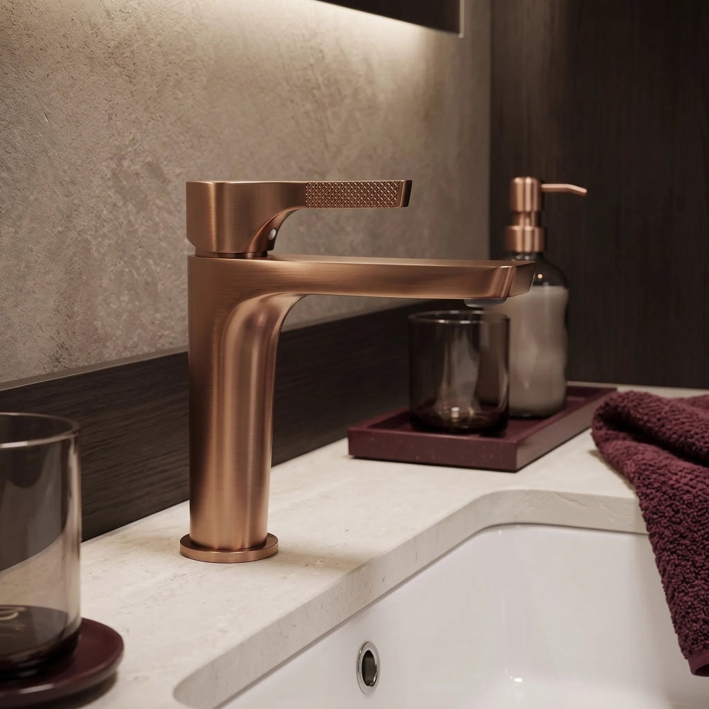 Rubinetto Da Lavabo Premium Rea Maxim Brush Copper Low