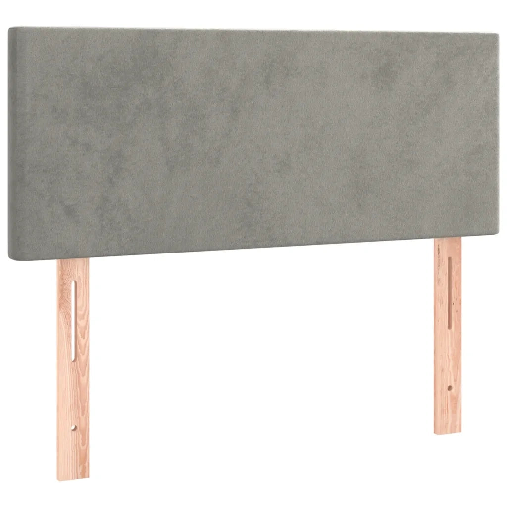 Letto a Molle con Materasso e LED Grigio Chiaro 100x200 cm Velluto