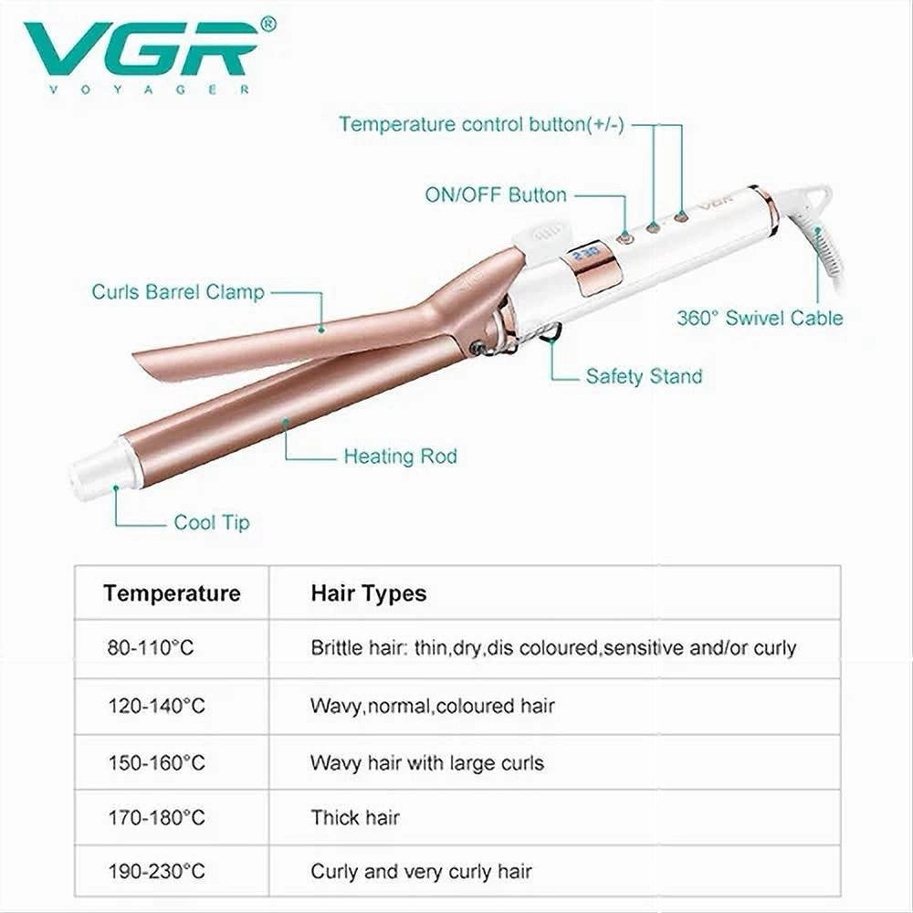 Trade Shop - Vgr V-578 Hair Curler 2 In 1 Piastra Professionale Parrucchiere -