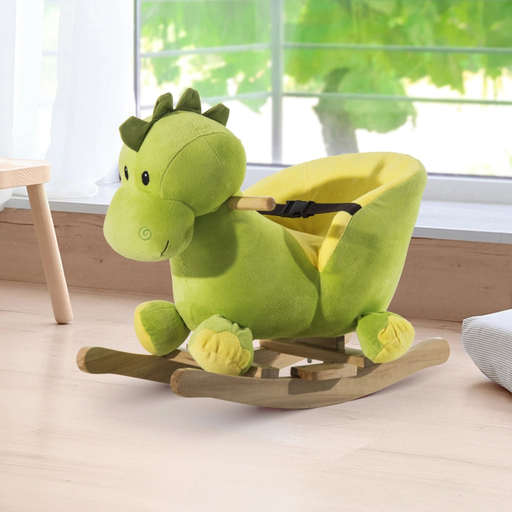 Cavallo a Dondolo Dinosauro ¨C Xylo ¨C Legno Verde 60x33x45cm per Bambini