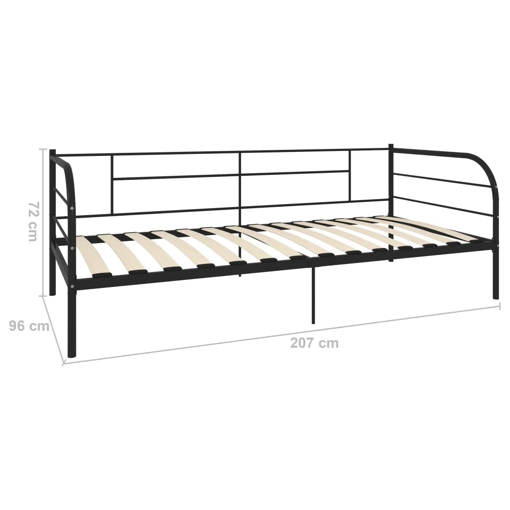 Telaio Divano Letto Nero in Metallo 90x200 cm 284673