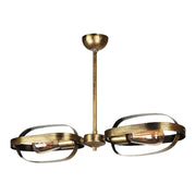 Lampadario 'Saltash' a 2 Fonti Luce Lampada da Soffitto in Stile Industriale con Paralumi a Strisce - colore Oro con