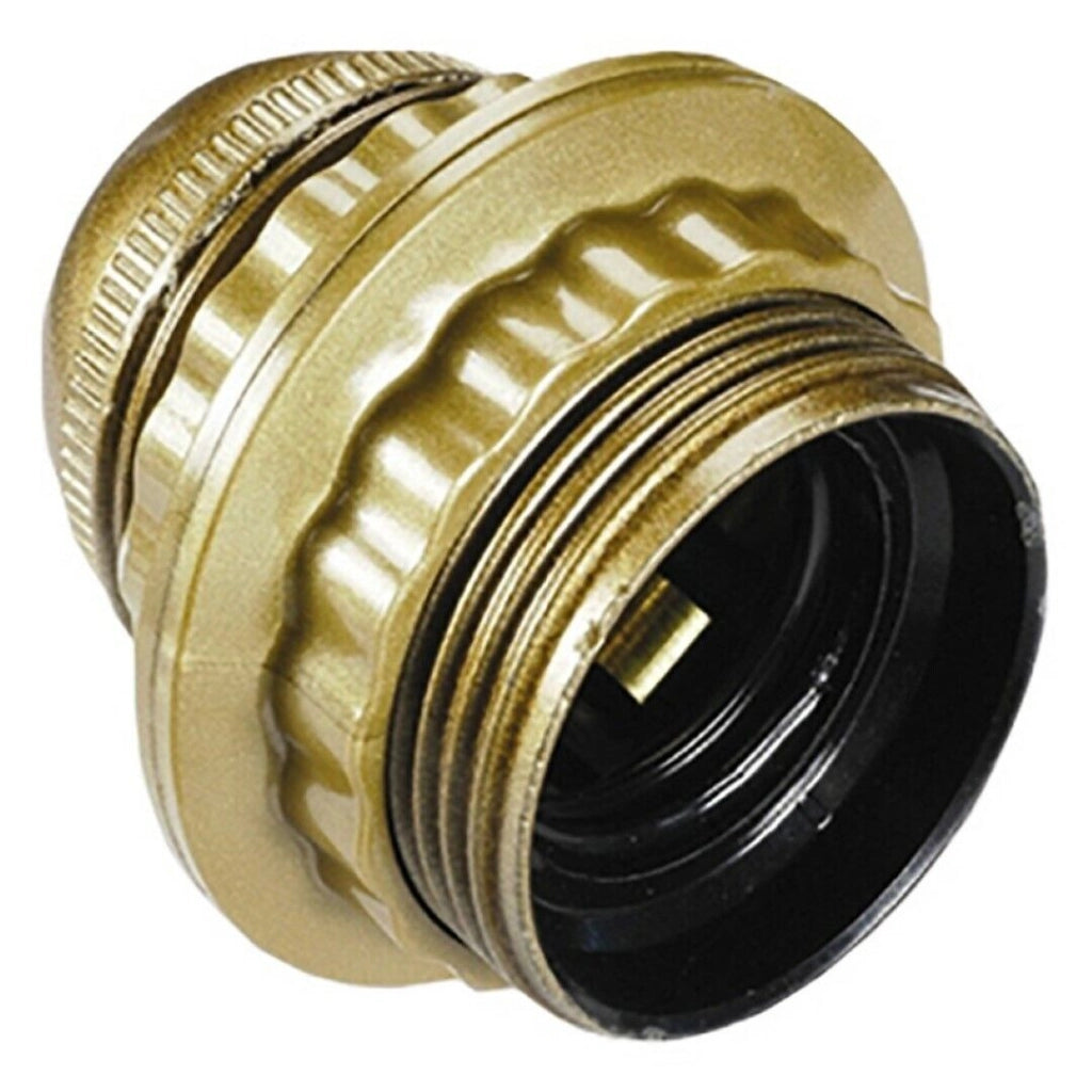 Portalampada E27 Filettato + Ghiera Oro Set 5 Pezzi - Electraline