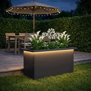 Fioriera da giardino con LED Nero 30 x 60 x 30 cm Acciaio 8008084