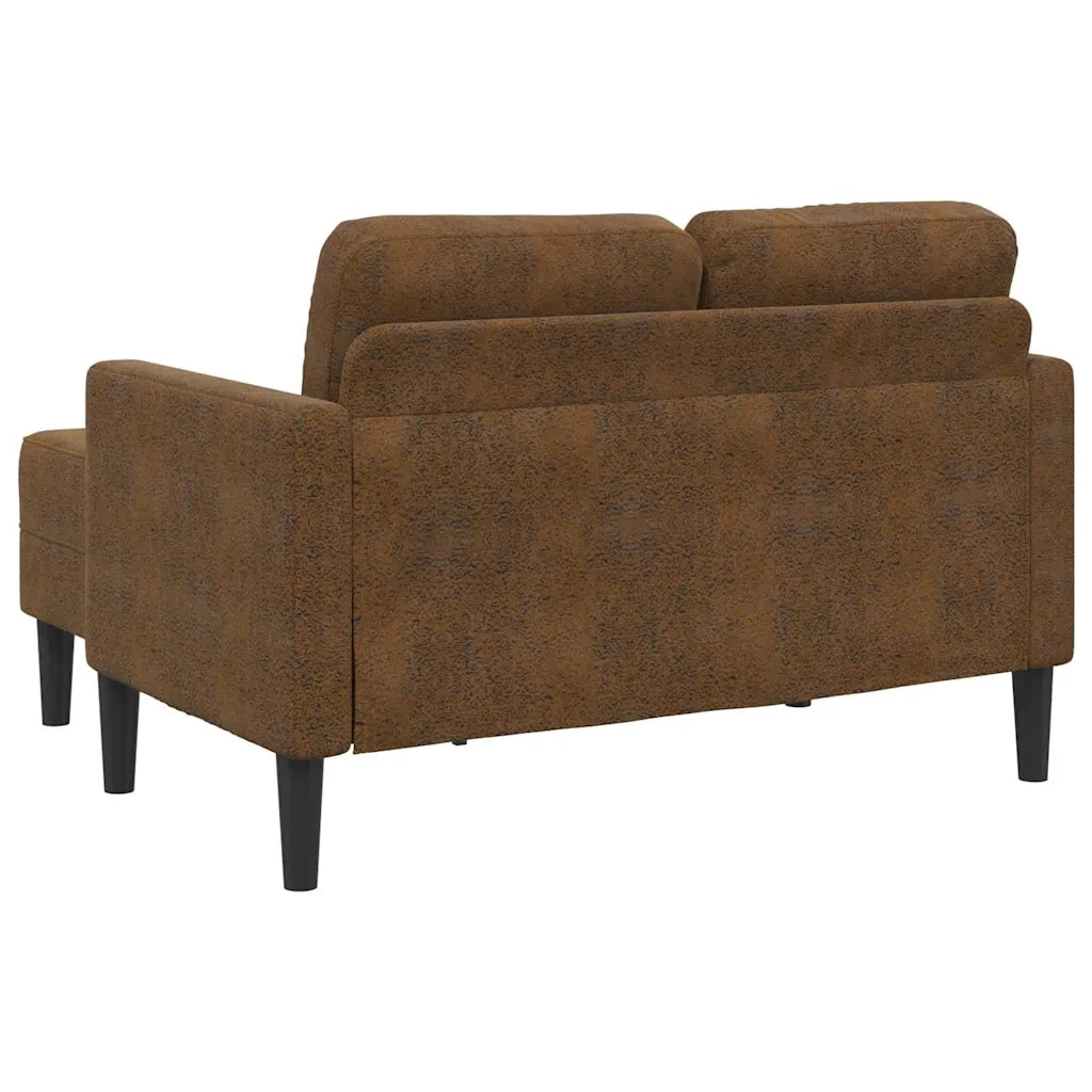 Divano 2 Posti con Chaise longue a L-Sofa 2 Posti con Chaise Marrone 125 cm Similpelle