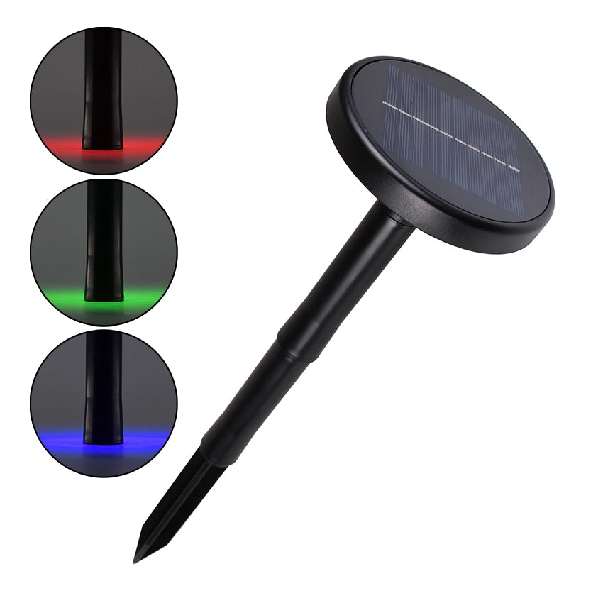 FARETTO LED RGB SOLARE DA GIARDINO CON PICCHETTO RICARICABILE E IMPERMEABILE - ILLUMINAZIONE MULTICOLORE PER ESTERNI IP65