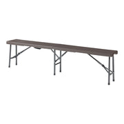 Set di 2 panche da campeggio pieghevoli 180 x 25 x 43 cm effetto legno marrone scuro 03_0009598
