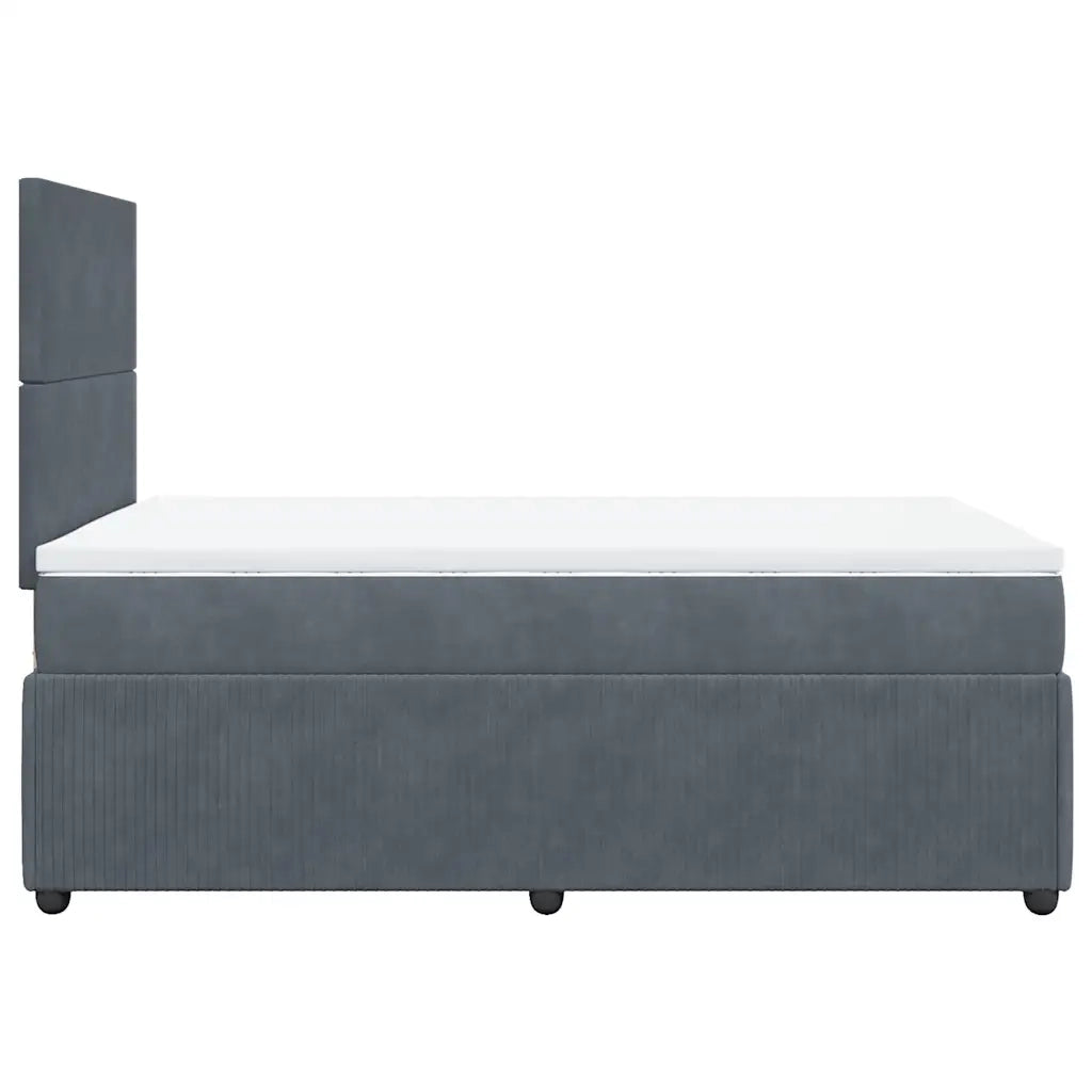 Giroletto a Molle con Materasso Grigio Scuro 120x190 cm Velluto