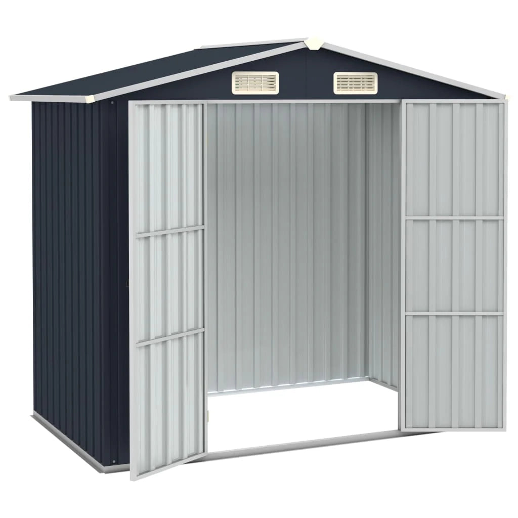 Casetta da giardino cabina ripostiglio casetta da esterno robusta casetta per attrezzi 205 x 129 x 183 cm acciaio zincato antracite 02_0022207