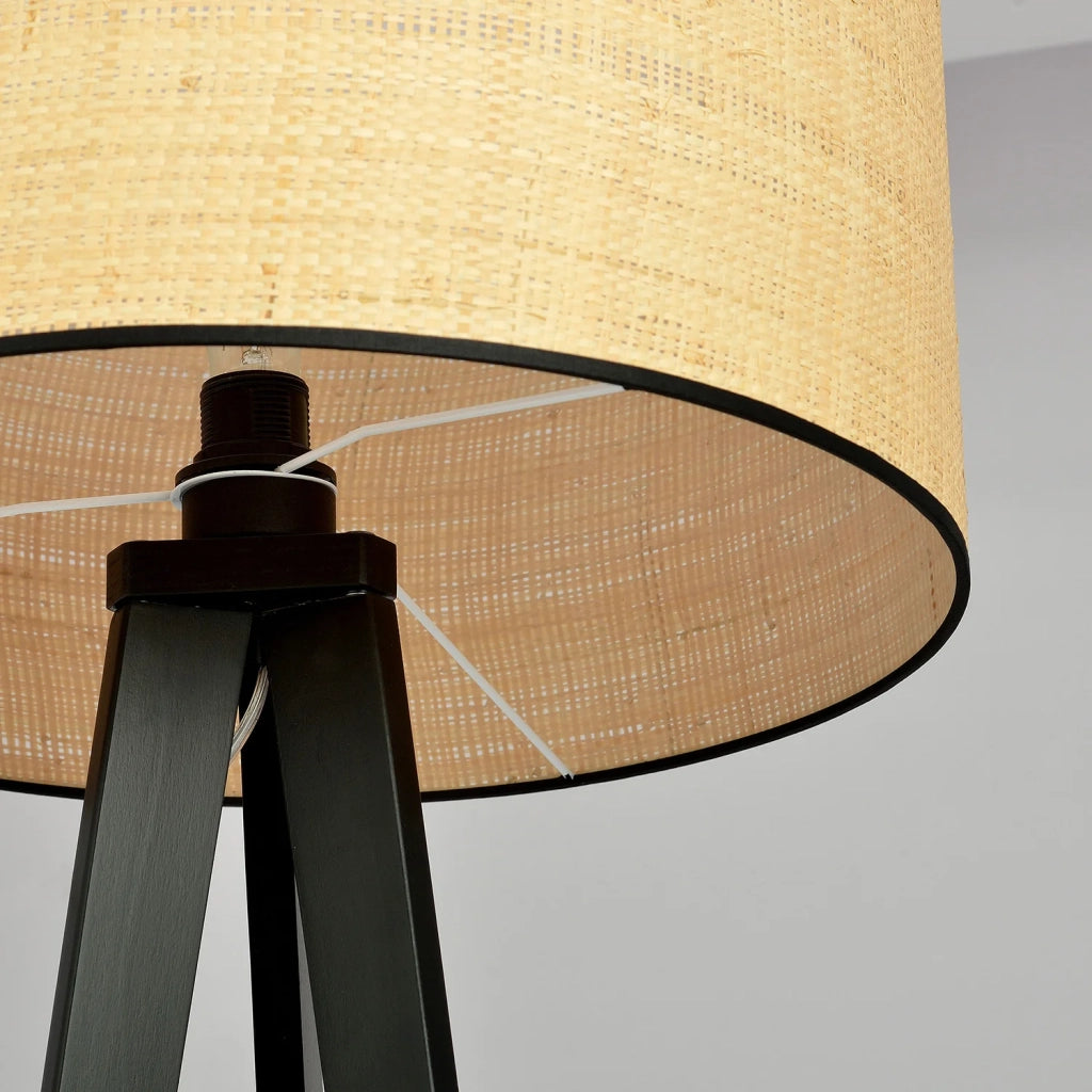 Piantana Moderno Drago Acciaio Nero Marrone 1 Luce E27 Ip20