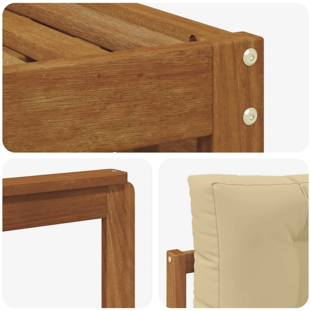 Set di divani da esterno con cuscino 8 pcs Naturale e Beige