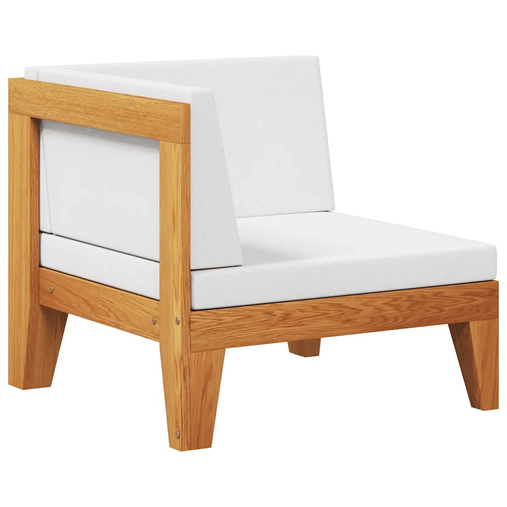 Divano Angolare Modulare Cuscini Bianco Crema Massello d'Acacia cod mxl 75253