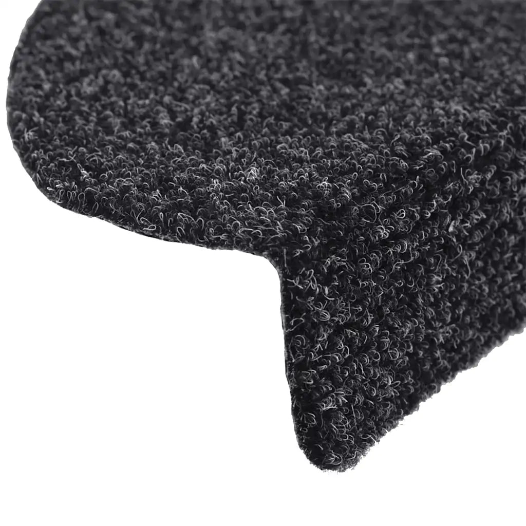 Tappetini per scale autoadesivi 10 pz 56x17x3 cm neri semicircolari 149679