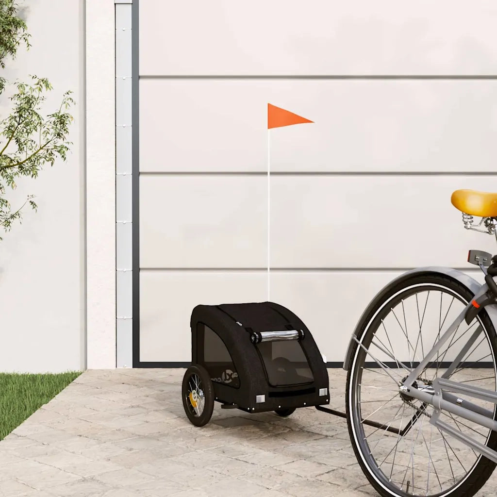 Rimorchio da Bici per Animali Nero Oxford e Ferro CFW3642049