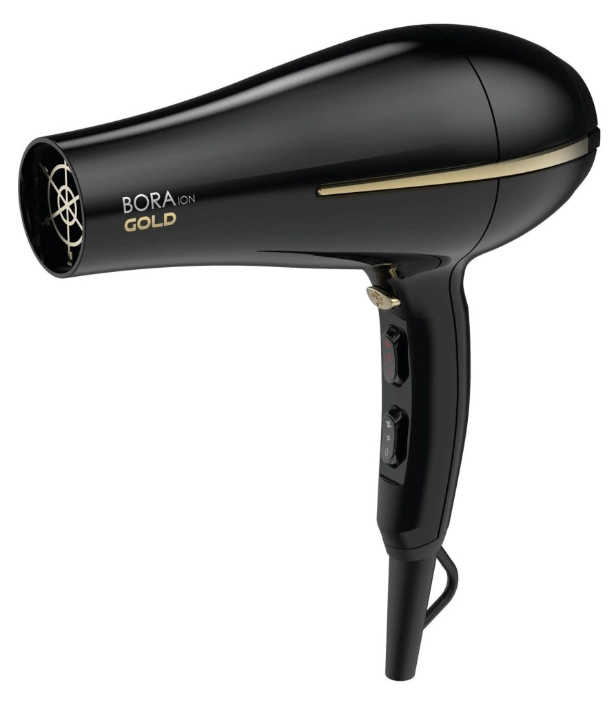 GA.MA Phon Bora Ion Gold: Griglia rivestita in olio d'argan, capelli idratati e morbidi, 2200 W, Motore Dc Ultraleggero, 6 combinazioni di temperatura e velocità, colpo d'aria fredda, inclusi 1 bocchetta e 1 diffusore