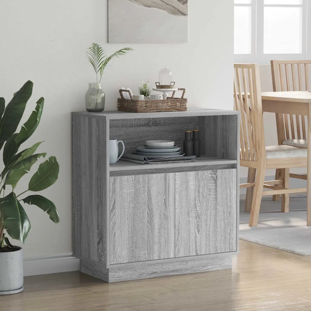 Credenza | Madia LED Grigio Sonoma 71 x 34,5 x 75 cm Legno multistrato