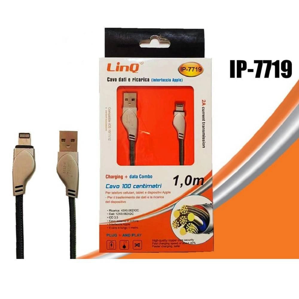 Trade Shop - Cavo Di Ricarica Trasferimento Dati 2a 100 Cm Con Interfaccia Lightning Ip-7719 -