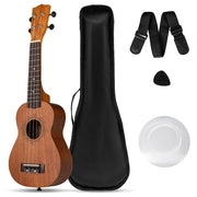 Ukulele soprano mogano legno set principianti adulti borsa plettri cinghia regolabile-Ukulele kit starter corde nylon extra per bambini natale