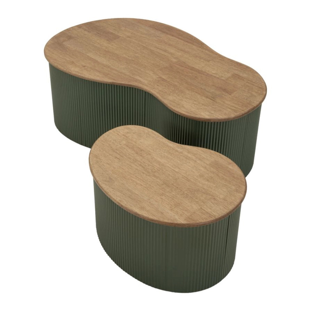 Set di Tavolini VKH1119, Verde, Legno, 87x53x32 cm